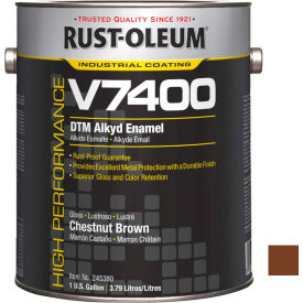 Rust-Oleum V7400 Series 340 VOC DTM Alkyd Enamel Chestnut Brown Gallon Can - 245380 245380 - Pkg Qty 2