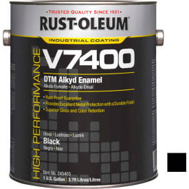 Rust-Oleum V7400 Series 340 VOC DTM Alkyd Enamel High Gloss Black Gallon Can - 245403 245403 - Pkg Qty 2