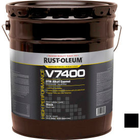 Rust-Oleum V7400 Series 340 VOC DTM Alkyd Enamel High Gloss Black 5 Gallon Pail - 245405 245405