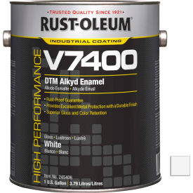 Rust-Oleum V7400 Series 340 VOC DTM Alkyd Enamel High Gloss White Gallon Can - 245406 245406 - Pkg Qty 2