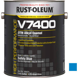 Rust-Oleum V7400 Series 340 VOC DTM Alkyd Enamel Safety Blue Gallon Can - 245474 245474 - Pkg Qty 2