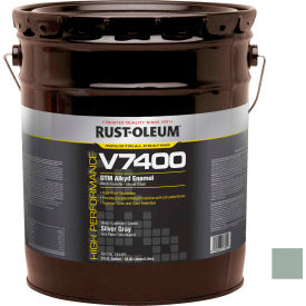 Rust-Oleum V7400 Series 340 VOC DTM Alkyd Enamel Silver Gray 5 Gallon Pail - 245485 245485