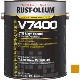 Rust-Oleum V7400 Series 340 VOC DTM Alkyd Enamel Yellow (New Catpillr) Gallon Can - 245489 245489 - Pkg Qty 2