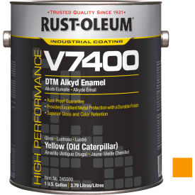 Rust-Oleum V7400 Series 340 VOC DTM Alkyd Enamel Yellow (Old Catpillr) Gallon Can - 245500 245500 - Pkg Qty 2