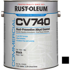 Rust-Oleum Comm Cv740 100 VOC DTM Alkyd Enamel Rust-Prev Maint Paint Flat Black - 255609 255609 - Pkg Qty 2