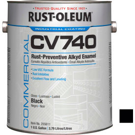 Rust-Oleum Comm. Cv740 100 VOC DTM Alkyd Enamel Rust-Prev. Maint Paint Gloss BK Gal Can - 255611 255611 - Pkg Qty 2