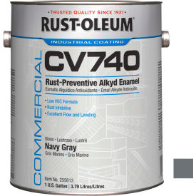 Rust-Oleum Comm Cv740 100 VOC DTM Alkyd Enamel Rust-Prev Maint Paint Gloss Nvy Gray Gal Can- 255613 255613 - Pkg Qty 2