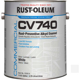 Rust-Oleum Comm. Cv740 100 VOC DTM Alkyd Enamel Rust-Prev. Maint Paint Gloss WH Gal Can - 255674 255614 - Pkg Qty 2