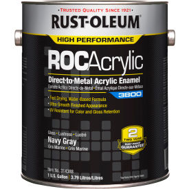 Rust-Oleum® ROCAcrylic 3800 Acrylic Enamel Paint 1 Gallon Can Gloss Navy Gray 314388 - Pkg Qty 2