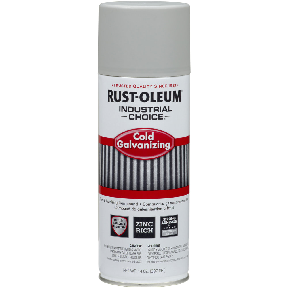 Rust-Oleum Industrial Choice 1600 System Cold Galvanizing Compound, 14 Oz, Flat Zinc, Pack Of 6 Cans MPN:1685830