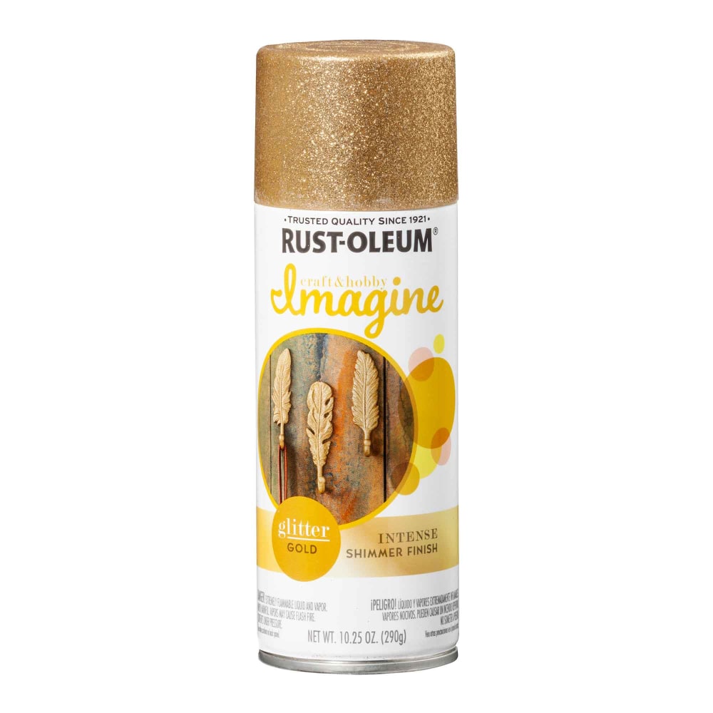 Rust-Oleum Imagine Craft and Hobby Glitter Spray Paint, 10.25 Oz, Gold, Pack Of 4 Cans MPN:345701