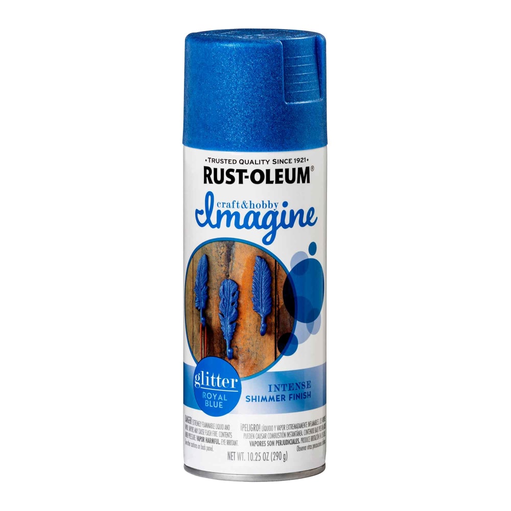 Rust-Oleum Imagine Craft and Hobby Glitter Spray Paint, 10.25 Oz, Royal Blue, Pack Of 4 Cans MPN:354072