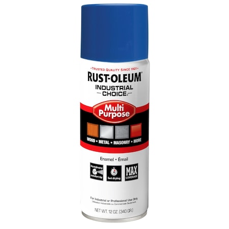 Spray Paint, True Blue, Gloss, Solvent, 12 oz MPN:1626830V