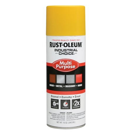Spray Paint, OSHA Safety Yellow, Gloss, Solvent, 12 oz MPN:1644830
