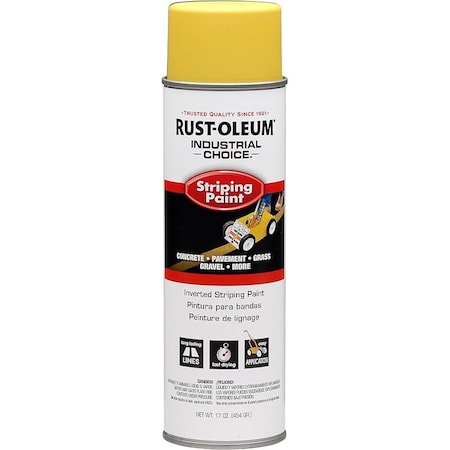 Industrial Choice Striping Paint, 18 Oz, Yellow, Solvent -Based MPN:1648838V