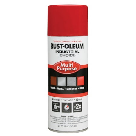 Spray Paint, OSHA Safety Red, Gloss, Solvent, 12 oz MPN:1660830