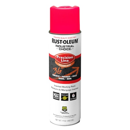 Precision Line Marking Paint, Inverted, Fluorescent Pink, 20 oz MPN:1661838V