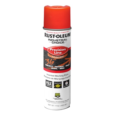 Precision Line Marking Paint, Inverted, Fluorescent Red, 17 oz MPN:1662838V