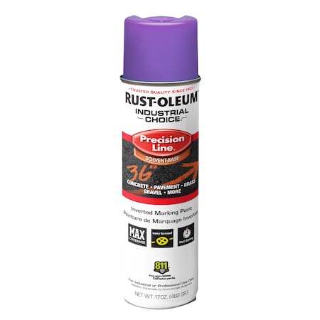 Precision Line Marking Paint, Inverted, Fluorescent Purple, 17 oz MPN:1669838V