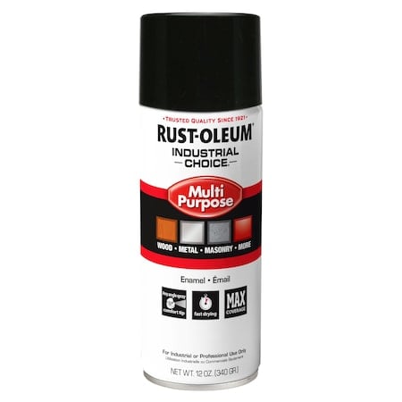 Spray Paint, Black, Gloss, Solvent, 12 oz MPN:1679830V