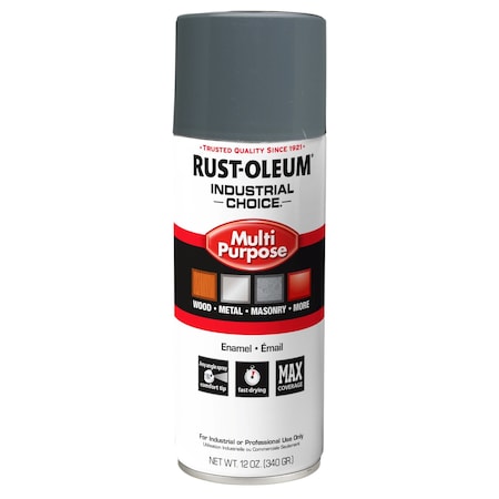 Spray Paint, Universal Gray, Gloss, Solvent, 12 oz MPN:1686830V