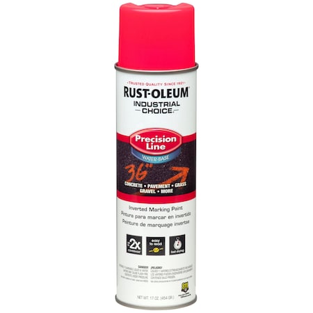 Precision Line Marking Paint, 17 oz, Fluorescent Pink, Water -Based MPN:1861838