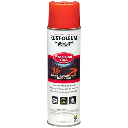 Inverted Marking Paint, 17 oz., Fluorescent Red, Water -Based MPN:1862838