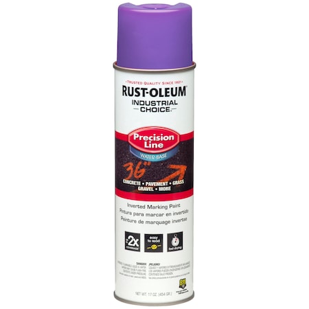 Precision Line Marking Paint, 20 oz, Fluorescent Purple, Water -Based MPN:1869838