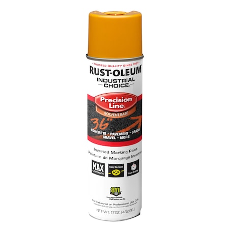 Precision Line Marking Paint, Inverted, Caution Yellow, 20 oz MPN:203024V