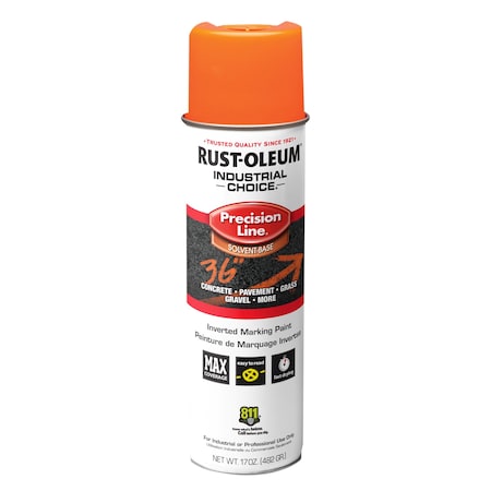 Precision Line Marking Paint, Inverted, Fluorescent Orange, 20 oz MPN:203027V