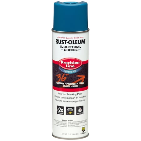Precision Line Marking Paint, 20 oz, Caution Blue, Water -Based MPN:203031