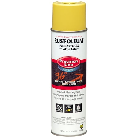 Precision Line Marking Paint, 20 oz, High Visibility Yellow, Water -Based MPN:203034