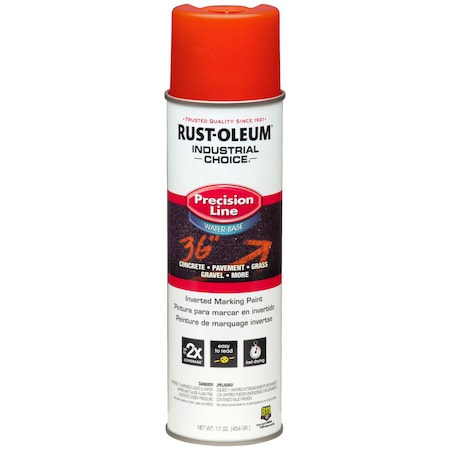 Precision Line Marking Paint, 20 oz, Alert Orange, Water -Based MPN:203035