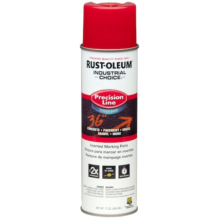 Precision Line Marking Paint, 20 oz, Safety Red, Water -Based MPN:203038