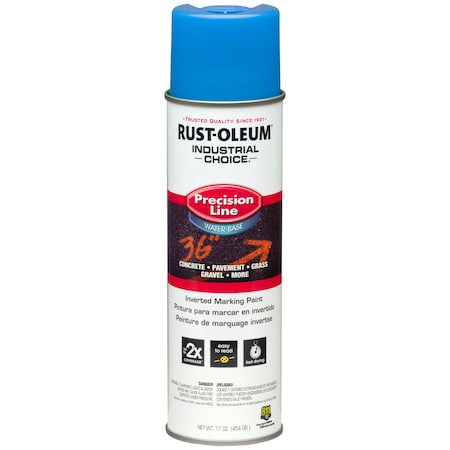 Precision Line Marking Paint, 20 oz, Fluorescent Blue, Water -Based MPN:205176