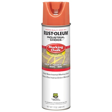 Inverted Marking Chalk Aerosol, 17 oz, APWA Orange, Water -Based MPN:205233