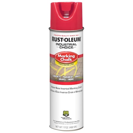 Inverted Marking Chalk, 17 oz, Aerosol, Red, Water -Based MPN:205235