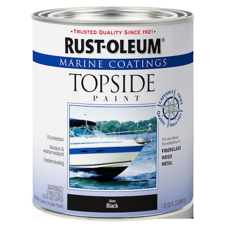 Marine Coatings Topside Paint, Gloss, Black, 1 Quart MPN:207006