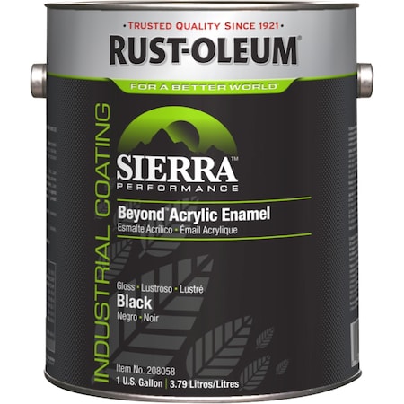 Interior/Exterior Paint, Glossy, Water Base, Black, 1 gal MPN:208058