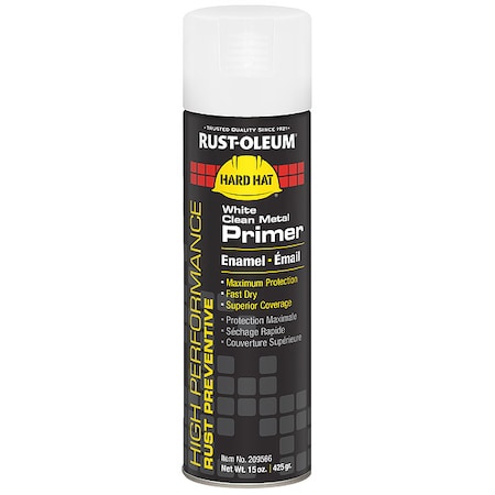 Rust Preventative Spray Primer . White, 15 oz, Aerosol Can, Gloss MPN:209566