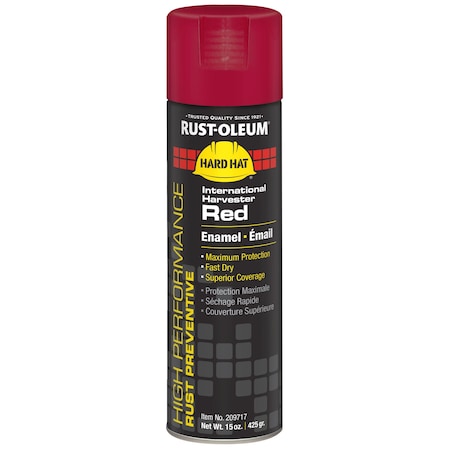 Rust Preventative Spray Paint, International Red, Gloss, Solvent, 15 oz MPN:209717