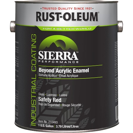 Interior/Exterior Paint, Glossy, Water Base, Safety Red, 1 gal MPN:210493