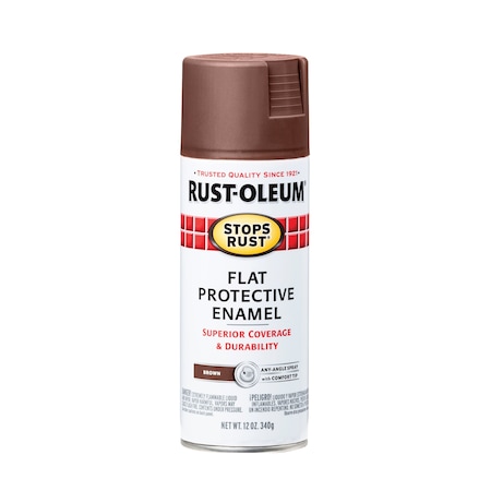 Spray Paint, Brown, Flat, Solvent, 12 oz MPN:214085