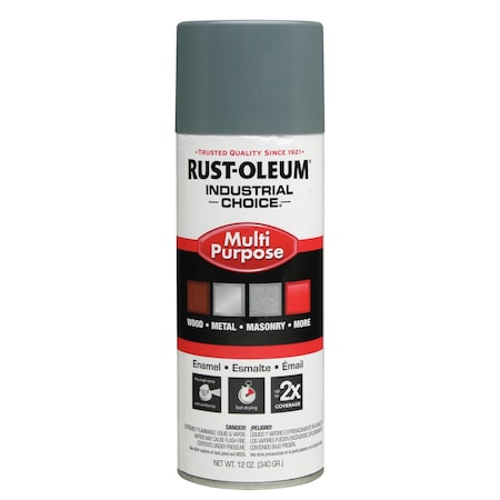 Electrical Utility Industry Spray Paint, Medium Light Gray, Gloss, Solvent, 12 oz MPN:214646
