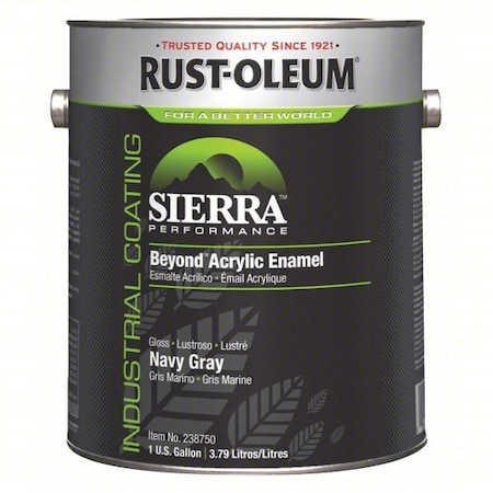 Interior/Exterior Paint, Glossy, Water Base, Navy Gray, 1 gal MPN:238750