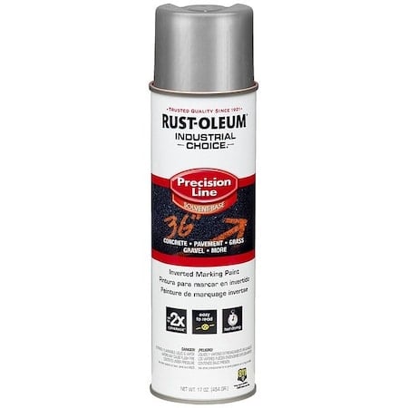 Precision Line Marking Paint, 16 oz, Silver, Solvent -Based MPN:239007