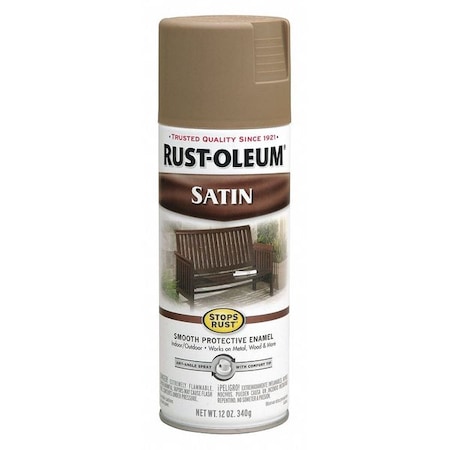 Spray Paint, Dark Taupe, Satin, Solvent, 12 oz MPN:241238