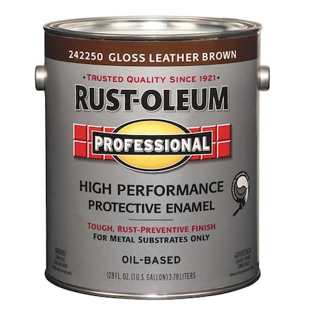 Interior/Exterior Paint, Glossy, Oil Base, Leather Brown, 1 gal MPN:242250