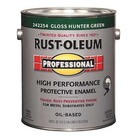 Interior/Exterior Paint, Glossy, Oil Base, Hunter Green, 1 gal MPN:242254