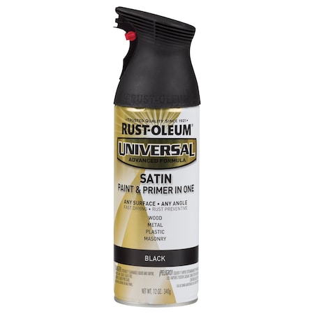 Spray Paint, Black, Satin, Solvent, 12 oz MPN:245197